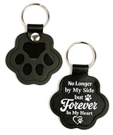 D95COCC Pet Paw Keychain – Refillable Leather Paw Print Keepsake for Dog or Cat Hair, Transparent Pet Memorial Keychain with Clear Compartment, Sympathy for Pet Lovers, Fur Animal Paw Shaped Pendant