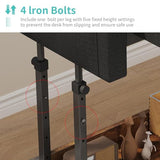Small Portable Standing Rolling Desk - 32 Inch Adjustable Mobile Stand Up Teacher Desks with 2 Fabric Drawers on Wheels, Couch Sofa Side Laptop Table with Storage for Bedroom Home Office, Rustic Brown WINAZ