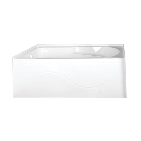 Kingston Brass Aqua Eden VTAP603022L 60-Inch Acrylic Anti-Skid Alcove Tub with Left Hand Drain Hole, White Kingston Brass