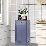 LOUVIXA Tilt Out Trash Can Cabinet, Blue, 10 Gallon Capacity, Wood Material, Dimensions 20.4"L x 13.5"W x 35.4"H LOUVIXA