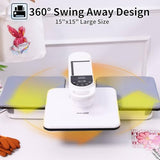 AKEYDIY Dual Auto Heat Press 15"x15" Heat Press Machine for T Shirts with Double Workstation, Professional Sublimation Shirt Press with Auto Open & Release, Adjustable Pressure & Higher Heating Height AKEYDIY