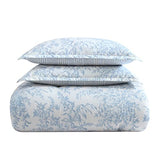 Laura Ashley - Queen Comforter Set, Soft & Reversible Cotton Floral Bedding with a Medium Weight Feel, 3 Piece Bed Set with Matching Pillowcases (Bedford Blue) Laura Ashley