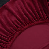 MIFXIN Armless Futon Slipcover Folding Sofa Cover Velvet Stretch Elastic Couch Furniture Protector for Foldable Futon Sofa Bed Without Armrests (Red) MIFXIN