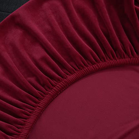 MIFXIN Armless Futon Slipcover Folding Sofa Cover Velvet Stretch Elastic Couch Furniture Protector for Foldable Futon Sofa Bed Without Armrests (Red) MIFXIN