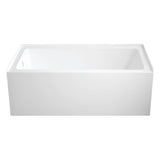 Aqua Eden VTAP6032L22C 60-Inch Anti-Skid Acrylic 3-Wall Alcove Tub with Left Hand Drain Hole, White Kingston Brass
