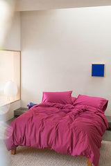 Bed Threads - Cotton Flat Sheet - Organic Cotton Percale - 200TC - Luxury Organic Bedding - Breathable & Ultra-Crisp - Single Flat Top Sheet Only - Machine Washable - Full Queen - Berry Bed Threads