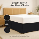 Utopia Bedding Full Bed Skirt - Soft Quadruple Pleated Ruffle - Easy Fit with 16 Inch Tailored Drop - Hotel Quality, Shrinkage and Fade Resistant (Full, Black) Utopia Bedding