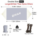 GOCAN Brazilian Double Hammock 2 Person Extra Large 330X150cm Load Capacity 600Pound Canvas Cotton Hammock for Patio Porch Garden Backyard Lounging Outdoor and Indoor XXL(Grey) GOCAN