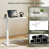 Mobile Standing Desk, Adjustable Height Desk with Hidden Casters, Portable Laptop Computer Table with Rolling Wheels, for Sit Stand Workstation, Compact and Sturdy for Home, Office, Dorm, White SageNest