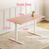 OffiGo Electric Height Adjustable Standing Desk, 40 Inch Pink Computer Desk for Women Girls, Sit Stand Table for Home, Office, Bedroom OffiGo
