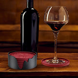 ME.FAN Silicone Coasters [6 Pack] Coasters with Holder - Drinking Coasters - Cup Mat for Drinks - Live for Hot or Cold Drink Thickened, Non-Slip, Non-stick, Deep Tray Black ME.FAN