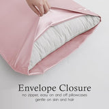 Juliette Leblanc New York Silky Satin Queen Pillowcase Set - Pink Pillow Cover Set - Luxury Satin Bedding 2-Piece Set Juliette LaBlanc