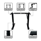 ErgoMax Black Height Adjustable Crank Desk Frame, Tabletop Not Included, 48.56 Inch Max Height Ergomax