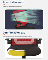 Home Office Chair Ergonomic Desk Chair Mesh Computer Chair with Lumbar Support Flip-up Arms Swivel Rolling Executive Task Chair Adjustable Chair for Adults(Red) BestOffice