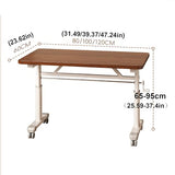 HSPLXYT Manual Adjustable Desk Standing Desk Study Table Gaming Desks Movable Writing Table Computer Desks for Home, Office, Workstation; Multifunctional Bedside Table(Gray,100cm/39.37in) HSPLXYT