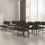 Boss Office Products B9539 Leather Sled Base Side Chair in Black, 250 Boss Office Products
