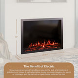 Modern Ember Highmark Traditional 44 Inch Built-in Smart Electric Fireplace Insert | Alexa/WiFi Enabled - Remote Included | Electric Firebox Heater with Multi-Color Flames | 1500W Modern Ember