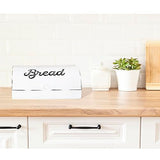 AuldHome White Bread Box; Farmhouse Vintage Enamelware Countertop Bread Bin AuldHome Design