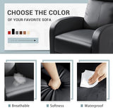Homall Recliner Chair, Recliner Sofa PU Leather for Adults, Recliners Home Theater Seating with Lumbar Support, Reclining Sofa Chair for Living Room (Black, Leather) Homall