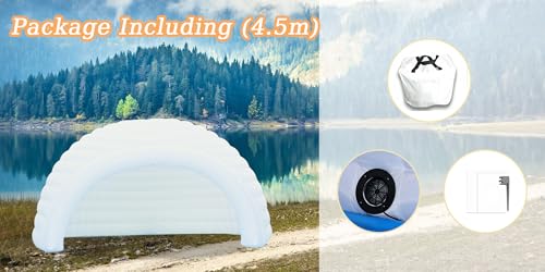 White Inflatable Igloo Dome Tent Portable Lightweight Blow-Up Gazebo Outdoor Air Cloud Tent Event Shelter for Garden Parties, Wedding Decor, Backyard Gatherings & Commercial Rental Generic