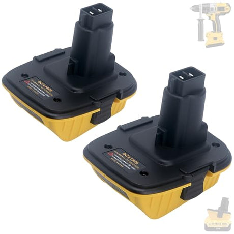 Tulepowceeng 2 Packs DCA1820 Battery Adapter Compatible with Dewalt 18V Tools, Convert Compatible with Dewalt 20V Lithium Batteries DCB203 DCB204 DCB206 to Work with 18V Cordless Power Tools Tulepowceeng