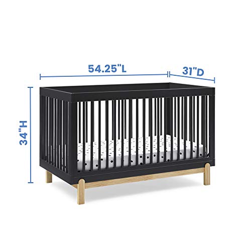 Delta Children Poppy 4-in-1 Convertible Crib, Midnight Grey/Natural Delta Children