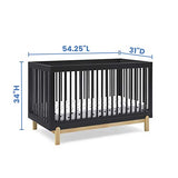 Delta Children Poppy 4-in-1 Convertible Crib, Midnight Grey/Natural Delta Children