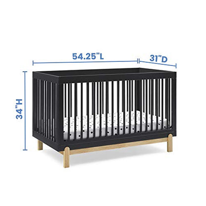 Delta Children Poppy 4-in-1 Convertible Crib, Midnight Grey/Natural