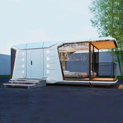 Tiny Homes Modern Designed Single Travel Cabin Family Villa Prefab House Container Home Movable Roots Convenient Loading Shipping Building 40ft 30ft 20ft 15ft 10ft