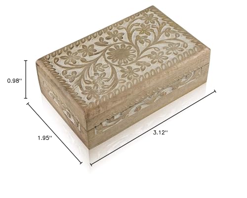 Great Birthday Gift Ideas Handmade Decorative Wooden Jewelry Box Jewelry Organizer Keepsake Box Treasure Chest Trinket Holder Watch Box Storage Box Housewarming Gifts Women The Great Indian Bazaar
