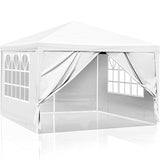 10x10 FT Party Tent, Outdoor Wedding Tents for Parties, Canopy Event Tent with 4 Removable Sidewalls, Waterproof Gazebo Shelter for Birthday Parties, Weddings, BBQs & Events (10X10FT-4Sides White) YYANDC