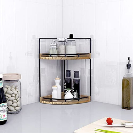 Dorhors Brown 2-Tier Bathroom Counter Organizer and Vanity Shelf Dorhors