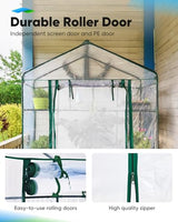 Quictent 56x29x77 in Portable Walk-in Greenhouse Mesh Door 3 Tiers 4 Shelves, Garden Plant Green House for Indoor Outdoor , 8 Stakes 4 Ropes, Clear Quictent