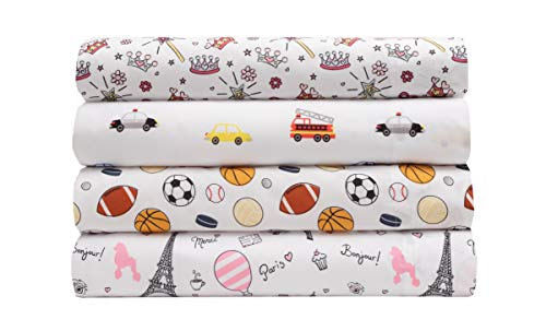 MALLARY BY MATTHEW Kids Super-Soft 100% Microfiber Print Sheet, Cars, Full MALLARY BY MATTHEW