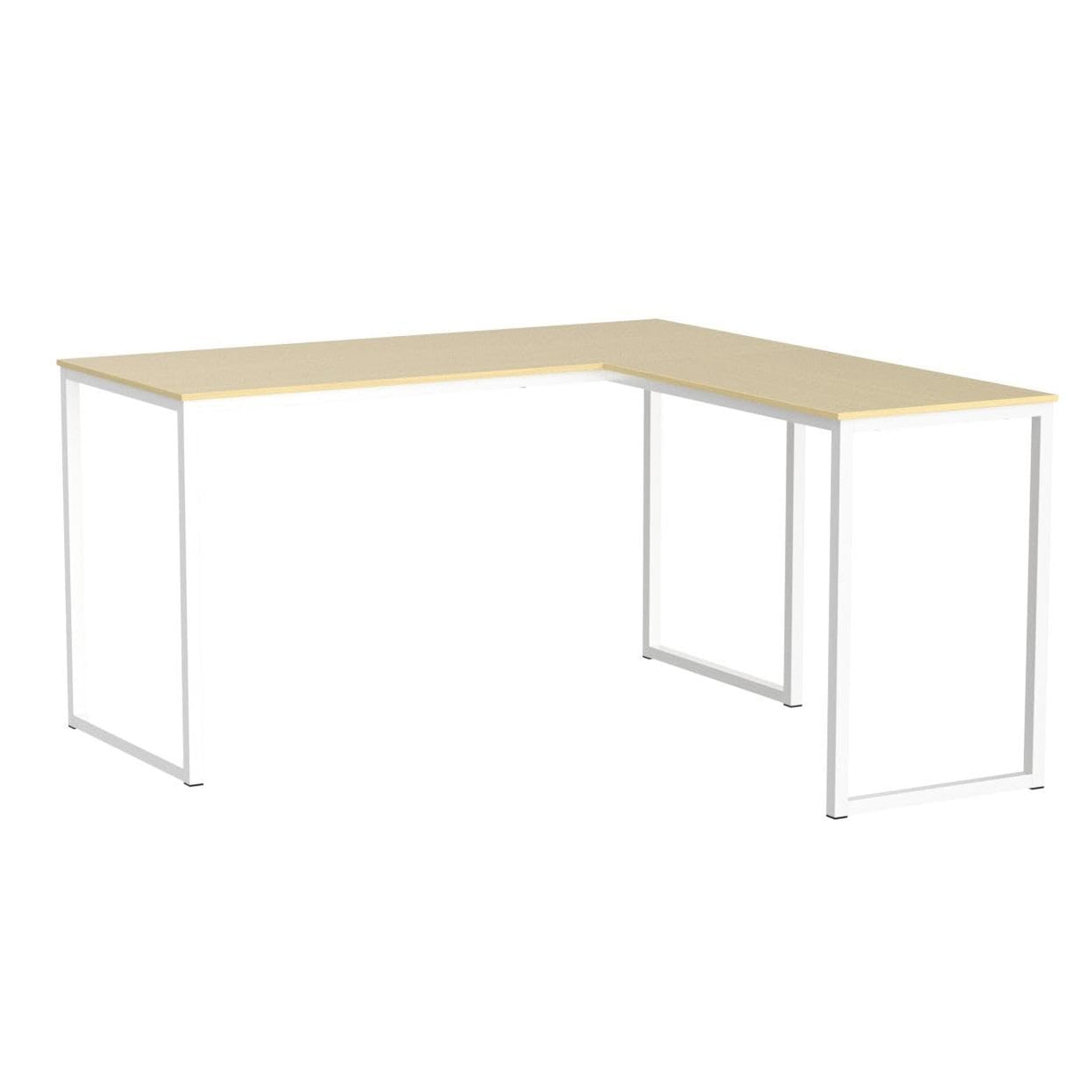 SHW 48-Inch Mission L-Shaped Home Computer Desk, Oak SHW