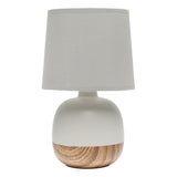 Simple Designs LT2078-LWG Petite Mid Century Table Lamp, Light Wood and Light Gray Simple Designs