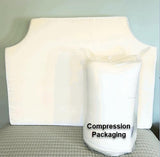 Dormpillow- New/Improved Cotton 'Wrinkle-Free' Cover. Portable Twin XL White Headboard Cushion for College Dorm. Innovative Wedge Base Keeps it Upright. Fills Gap Between Bed & Wall. Dormpillow Creations