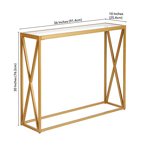 Arlo 36'' Wide Rectangular Console Table in Brass Henn&Hart