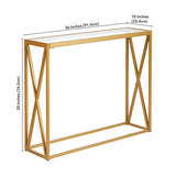 Arlo 36'' Wide Rectangular Console Table in Brass Henn&Hart
