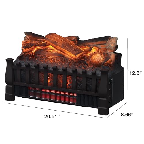 duraflame Electric Log Set 1,000 Sq Ft Heater, Faux Logs Insert with Infrared Flames for Existing Fireplaces, Remote Control Included Duraflame
