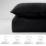 Whale Flotilla California King Quilt Bedding Set, Soft Black Oversized Bedspreads Quilts Cal King Size for All Seasons, 3 Pieces Lightweight Geometric Star Pattern Coverlet Whale Flotilla