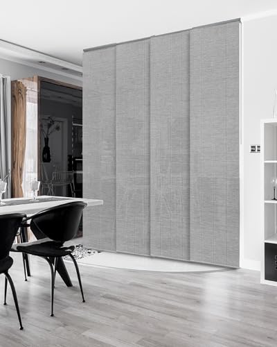 GoDear Design Adjustable Sliding Panel Hanging Room Dividers 45.8"- 86" W x 96" H, Extendable Vertical Blinds for Sliding Glass Doors, Closet Door Blinds Trimmable Fabric Panel Curtain Shades, Airo GoDear Design