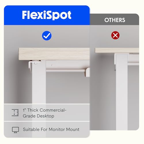 FLEXISPOT L Shaped Standing Desk, 71 x 63 Inch Electric Height Adjustable Corner Desk, Sit Stand Computer Workstation, Preset Controller, Home Office, White Frame with Maple Top FLEXISPOT