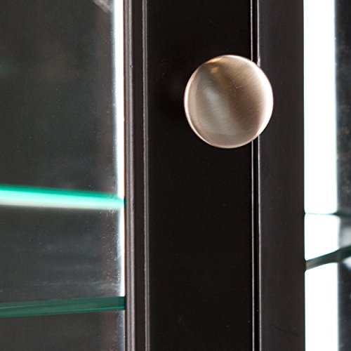 SEI Furniture Essex 2-Tier Corner Adjustable Glass Shelves Curio Cabinet, Black SEI Furniture