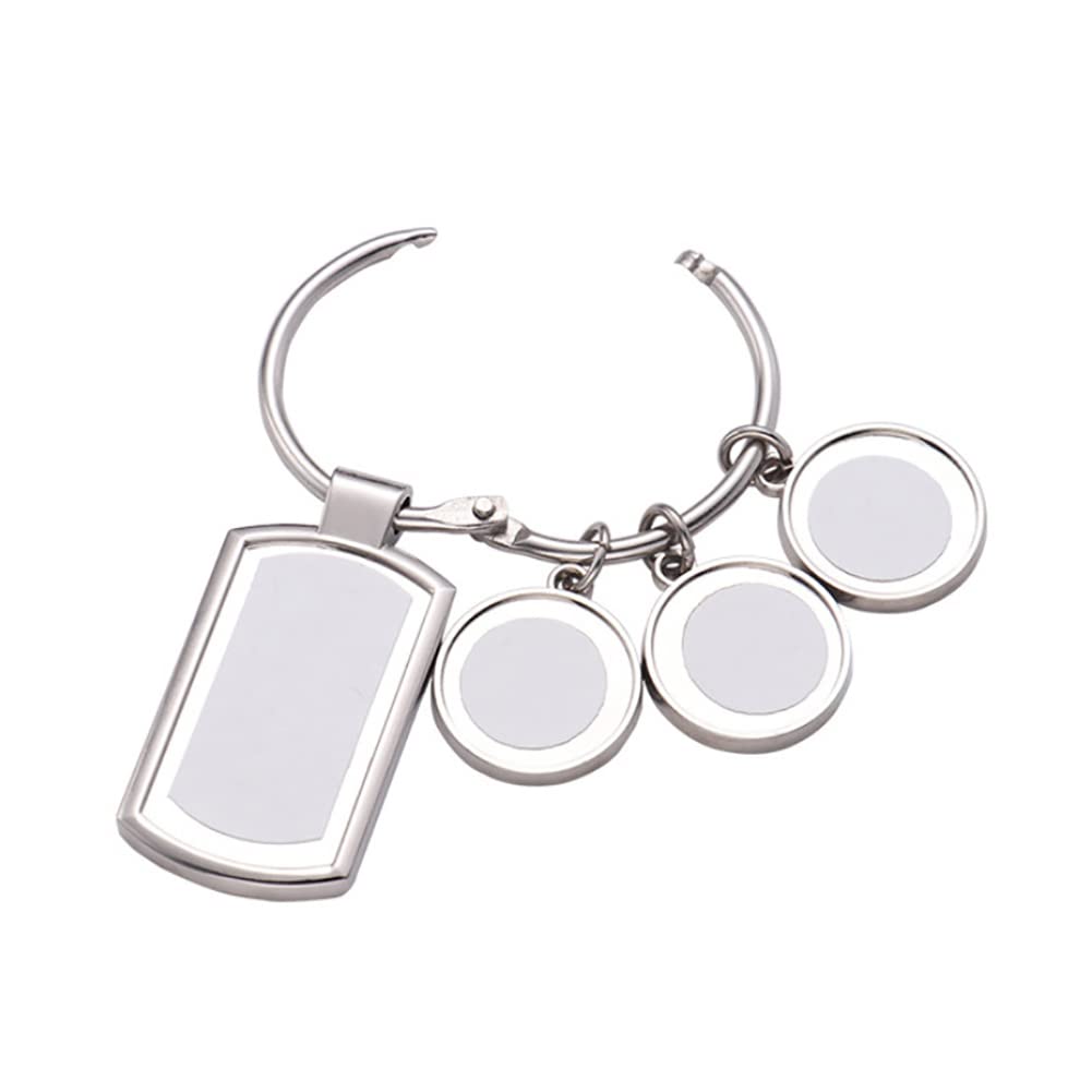 Sublimation Blank Keychain Transfer Keychain Picture Frame Keychain Metal Keyrings Memorial Gifts for Family Lover WoodArtSupply