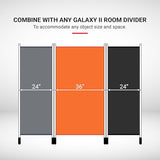 Proman Products - Galaxy II Section Divider, Water Repellent Fabric Room Divider with Black Powder Coated Metal Frame for Indoors or Outdoors, Large 74.25” Width (Black) Proman Products