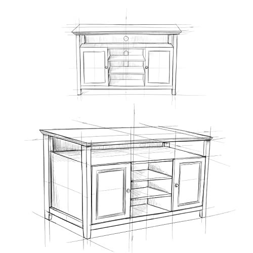 SIMPLIHOME Amherst SOLID WOOD Universal TV Media Stand, 54 inch Wide Living Room Entertainment Center, Storage Cabinet and Shelves, for Flat Screen SIMPLIHOME