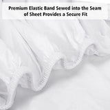 Lirex Fitted Twin Sheet Cotton, 300 Thread Count Soft Breathable, 8-10" Deep Pocket Sheet for Hotel Home,White Lirex