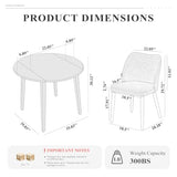 COLAMY 3-Piece Extendable Dining Table Set for 2, 36" Kitchen Round Wood Table with 2 Wooden Dining Room Chairs,Light Brown/Beige COLAMY