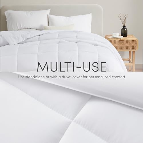 Hearth & Harbor Down Alternative Comforter - All Season Soft Quilted Queen Bed Comforter Duvet Insert with Corner Tabs - Queen Size White Hearth & Harbor